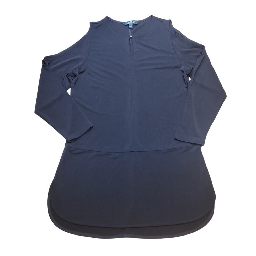 Ralph Lauren Black Cold Shoulder Tunic S Minimalist Luxe Chic